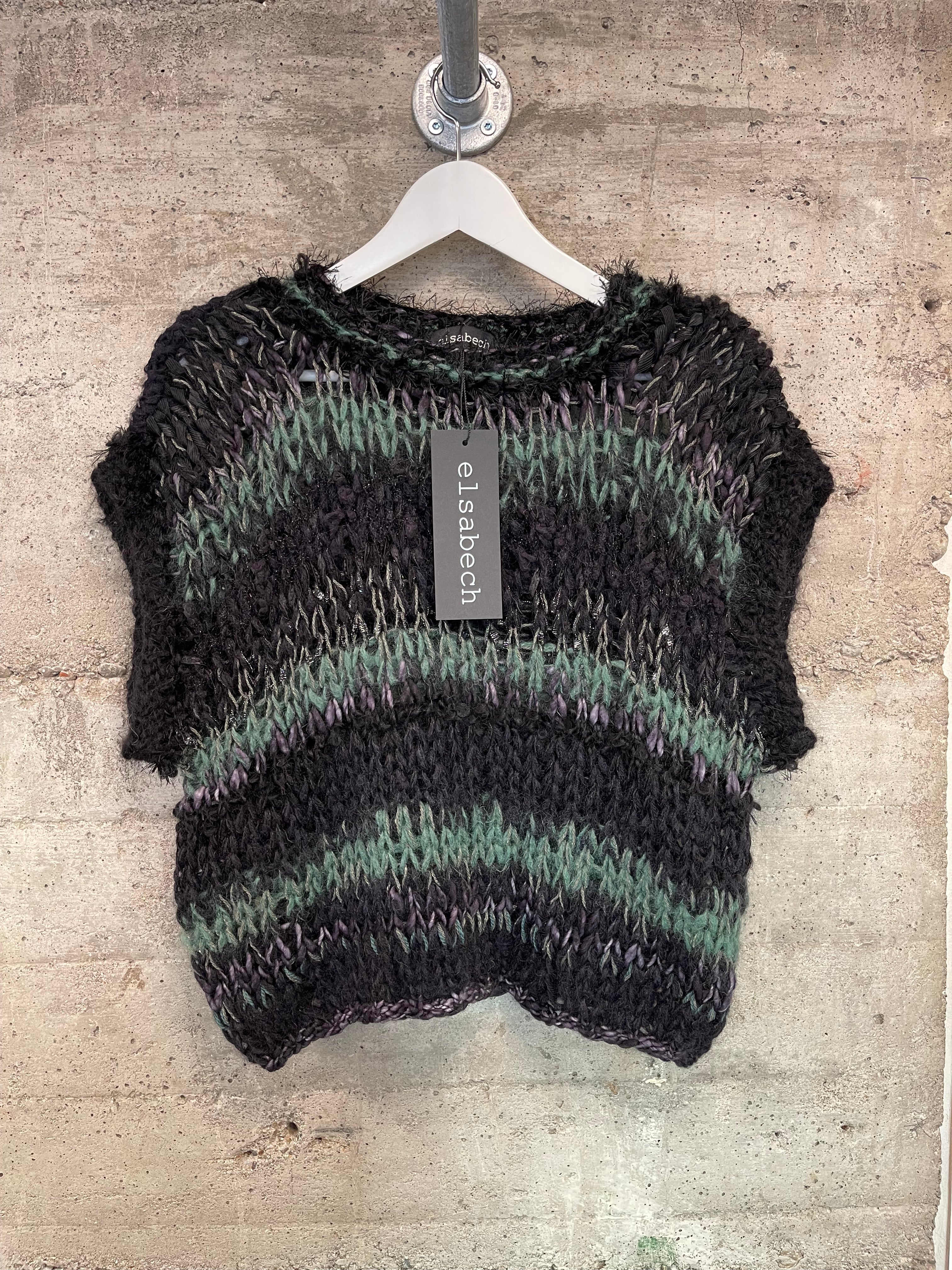 Handknitted Blouse Green/Black