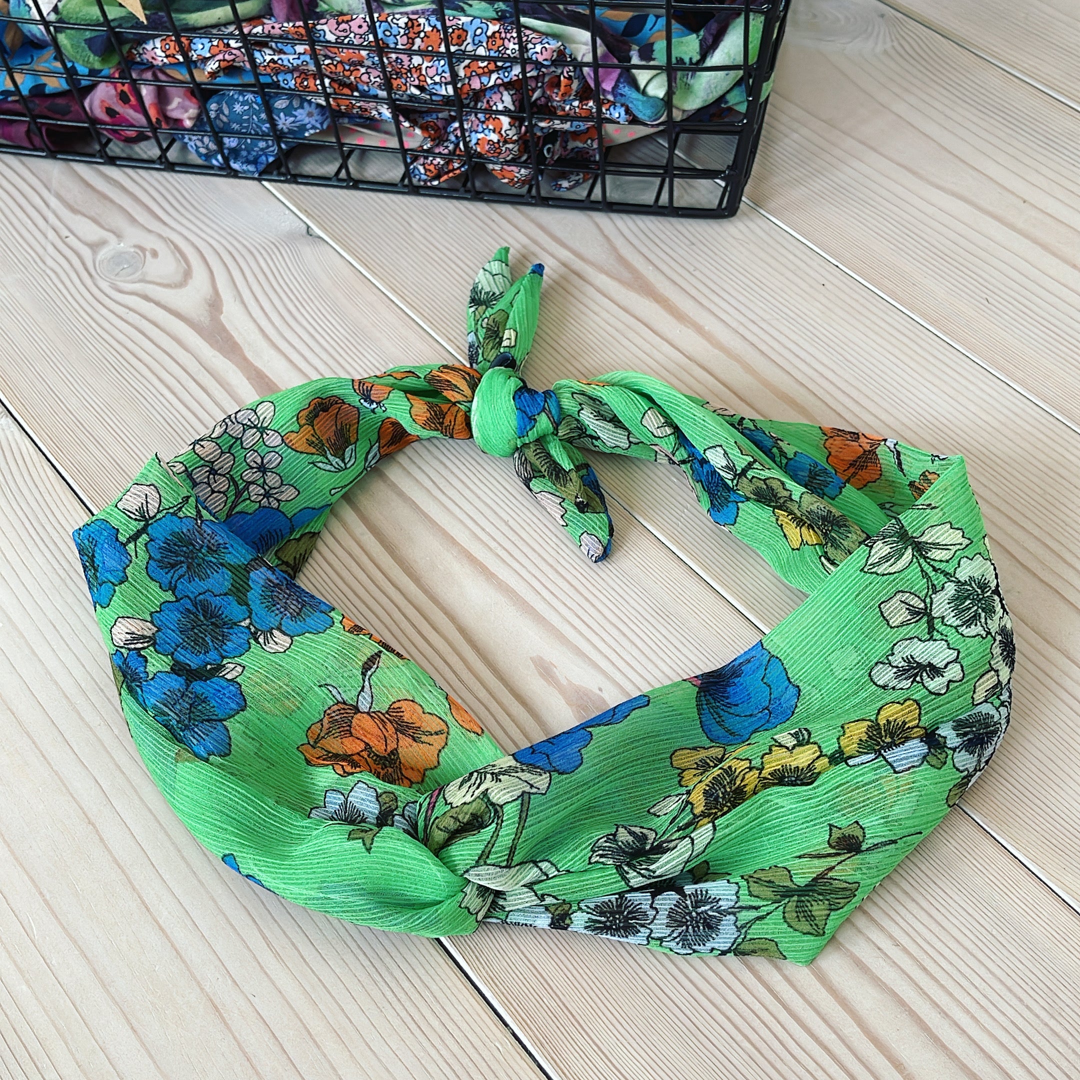 Headband Green/Flowers