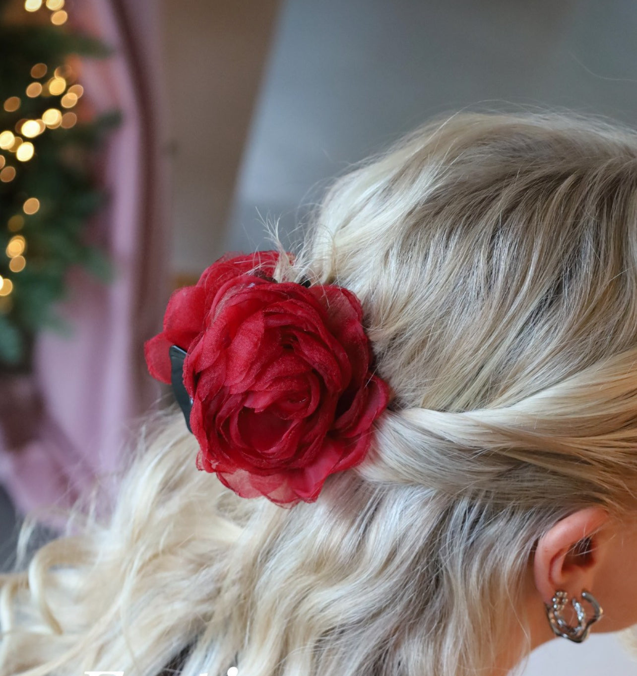 Hairclip Rose Red