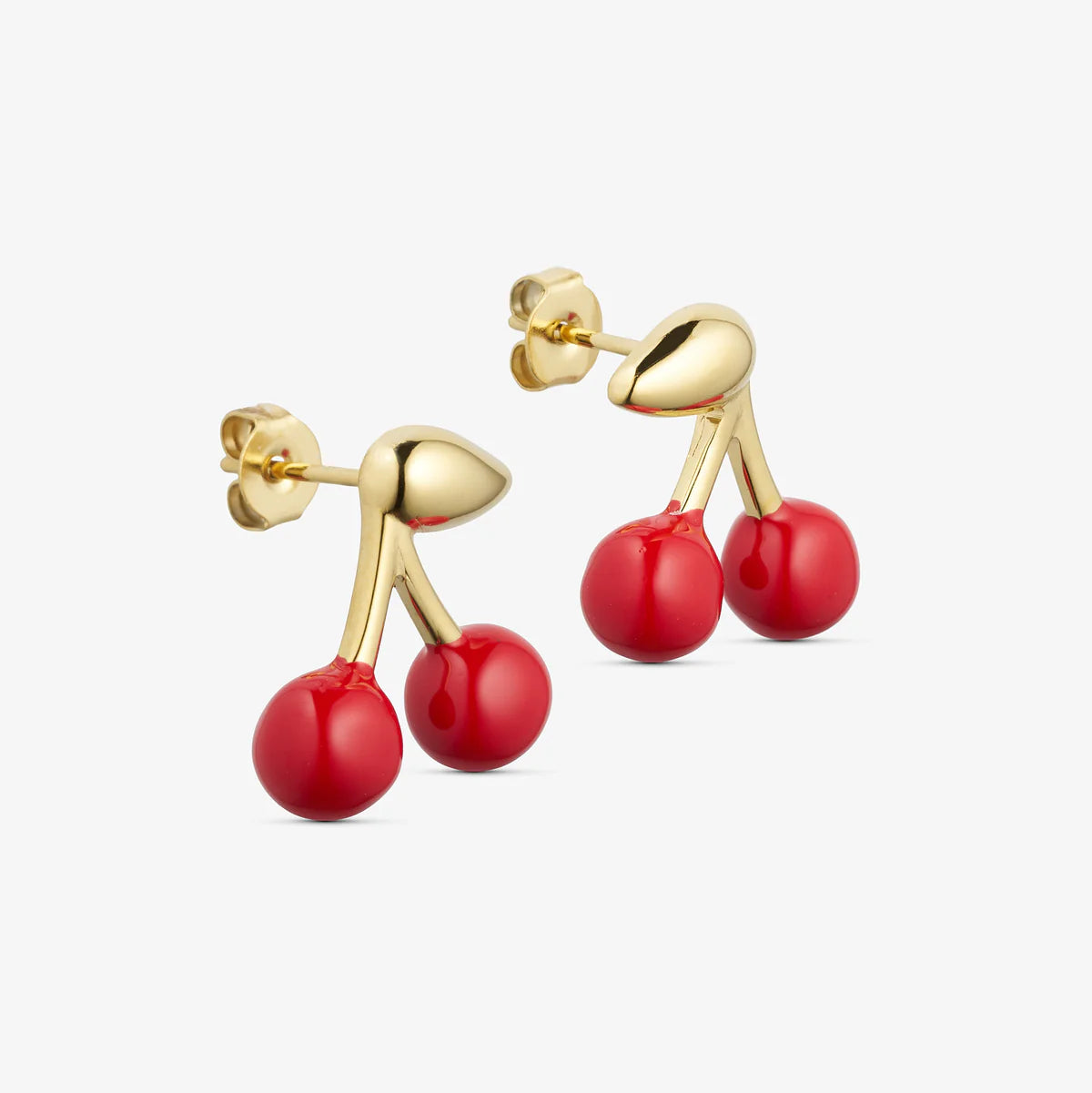 Gold Cherry Earstuds