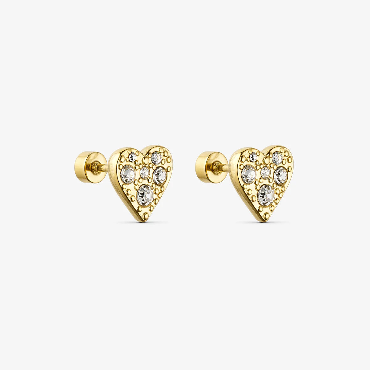 Gold Earstuds Heart